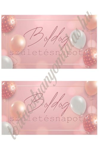Ehető ostyakártya - Boldog születésnapot (Rose gold, 6db)