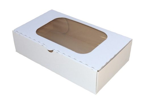 Süteményes doboz ablakos papír 18cm*31cm*8cm