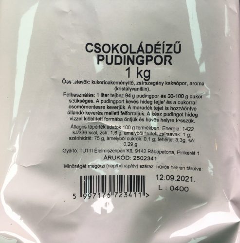 Pudingpor (főzős) 1kg - Csokoládé ízű
