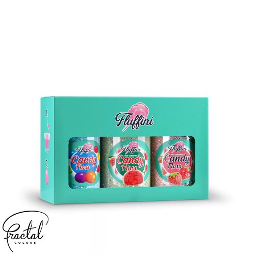 Vattacukor Fluffini készrekevert 3*150g - Bubble gum,watermelon,strawberry (Rágógumi, görögdinnye, eper)