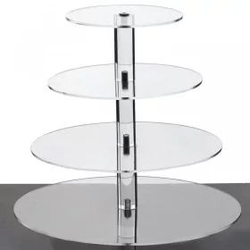 Tortaállvány 4 emeletes (plexi,műanyag)