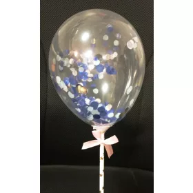 Tortadekoráció lufi beszúró - 4. Kék-ezüst mix