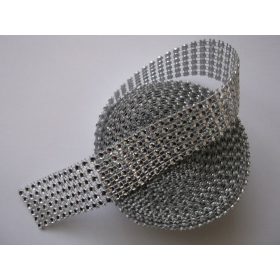 Strasszos dekor szalag 3cm*4,5m -EZÜST