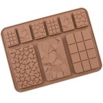 Szilikon csoki öntőforma - Tábla forma mini+nagy 9db-os