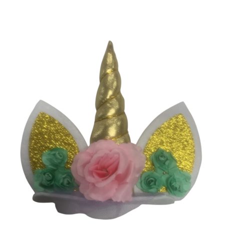 Tortadekoráció unikornis  - Arany