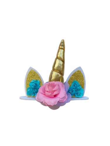 Tortadekoráció unikornis  - Arany
