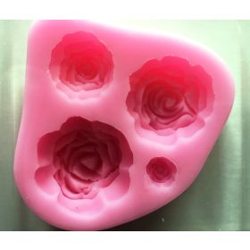 Szilikon forma - Rózsa 4db-os