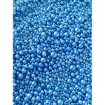 Dekor cukorgyöngy  4mm metál kék - 100g