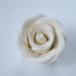 Cukorvirág rózsa dróttal - fehér (4db)
