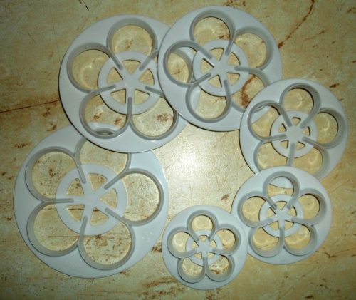 Fondant / Marcipán kiszúró - Közepes rózsakészítő 6db-os készlet