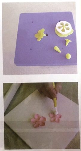 Fondant / Marcipán Habszivacs pad kék-fehér