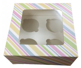 Muffin doboz színes 4db-os