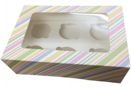 Muffin doboz színes 6db-os