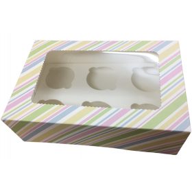 Süteményes doboz színes 6db-os muffin betéttel