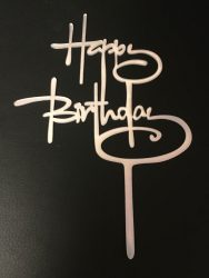 Torta beszúró " Happy Birthday" - 38. (ezüst)