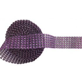 Strasszos dekor szalag 3cm*4,5m -Lila