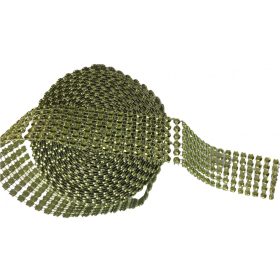 Strasszos dekor szalag 3cm*4,5m - Zöld