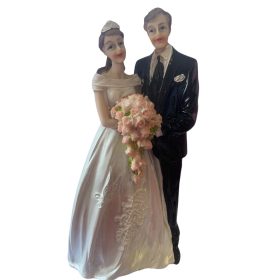 Nászpár 17cm "virágcsokros"