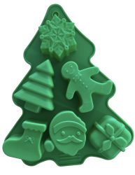Mousse szilikon forma - Karácsonyi minták (karácsonyfa)