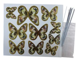 Papír pillangó beszúró - Arany (10db)
