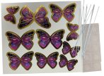 Papír pillangó beszúró - Pink/lila (10db)