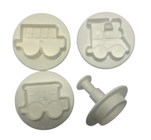 Fondant / Marcipán rugós kiszúró - Vonat 4db-os készlet