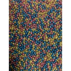 Dekor cukorgyöngy  2mm metál MIX - 100g