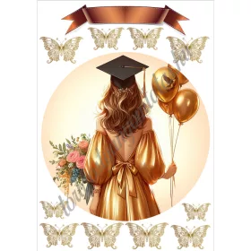 Torta ostya - Ballagás, diploma női A4 1.