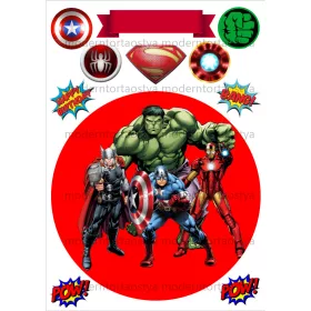 Torta ostya - Szuperhősök A4 2.