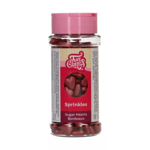FunCakes szórócukor Bordó szívek - 80g