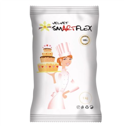 Fondant Smartflex velvet Fehér 1 KG Vanília ízű