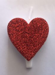 Gyertya+talp szív - piros
