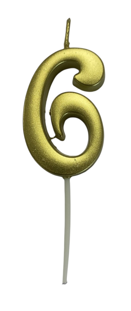 Image of Gyertya arany "6" - dobozos