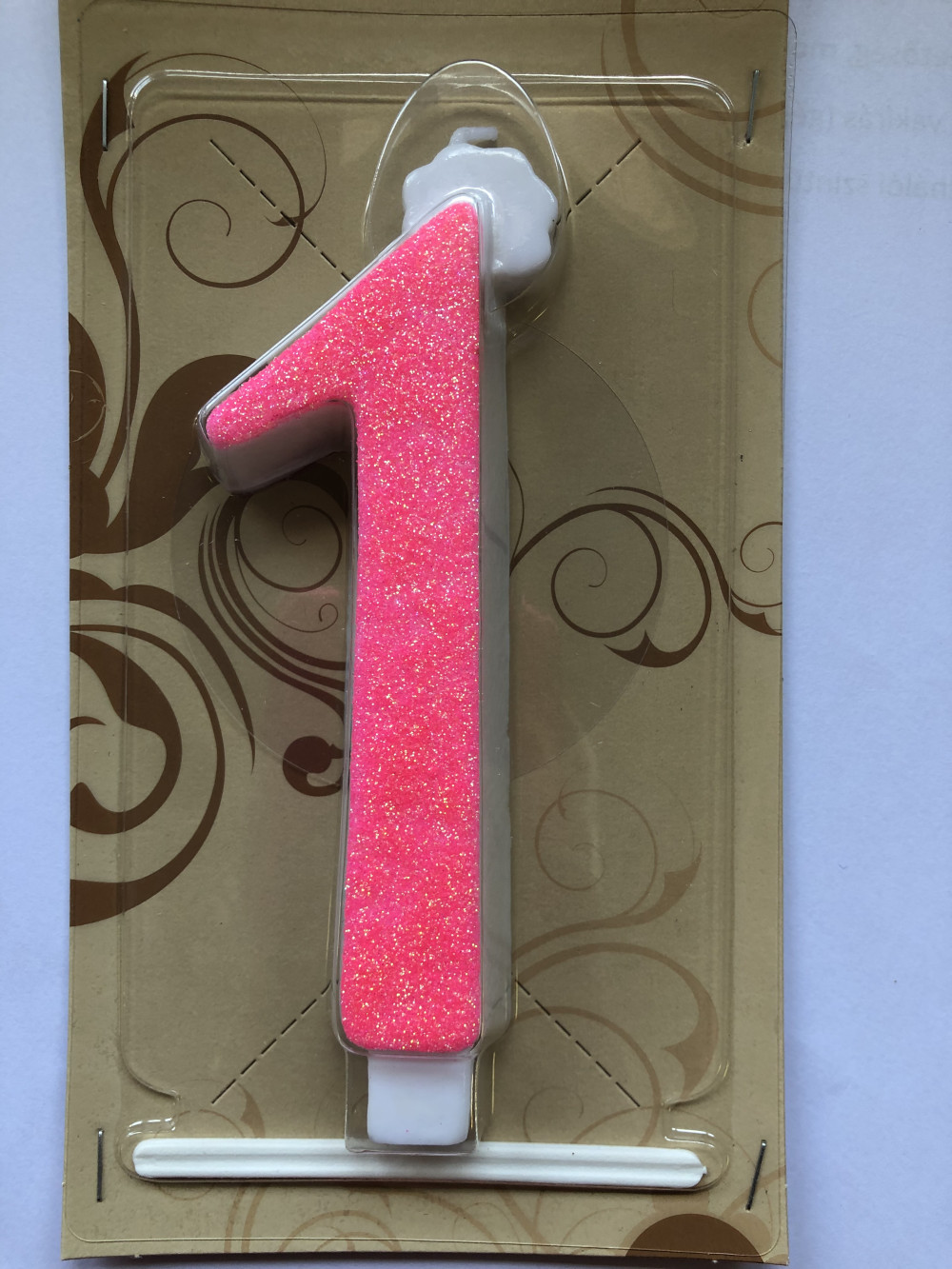 Image of Gyertya óriás - "1" Rózsaszín