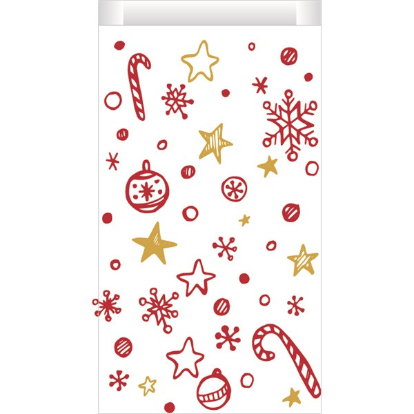 Image of Papírzacskó karácsonyi piros-arany 135x250mm