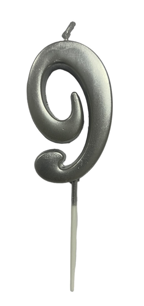 Image of Gyertya ezüst "9" - dobozos