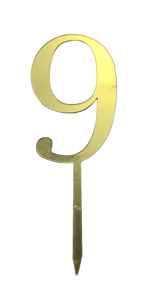 Image of Torta beszúró szám arany " 9 "