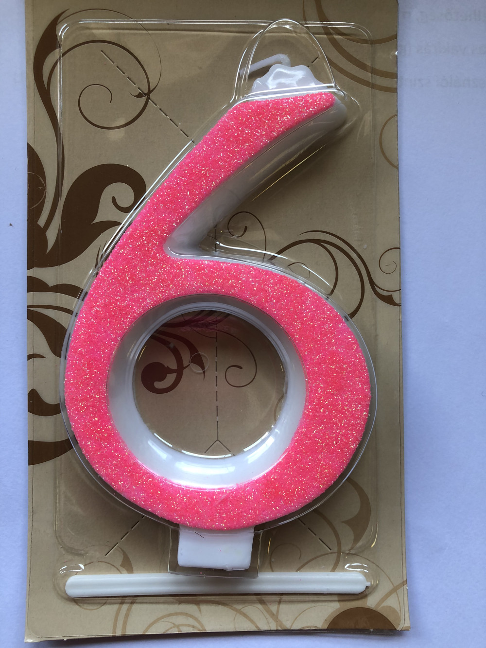 Image of Gyertya óriás - "6" Rózsaszín