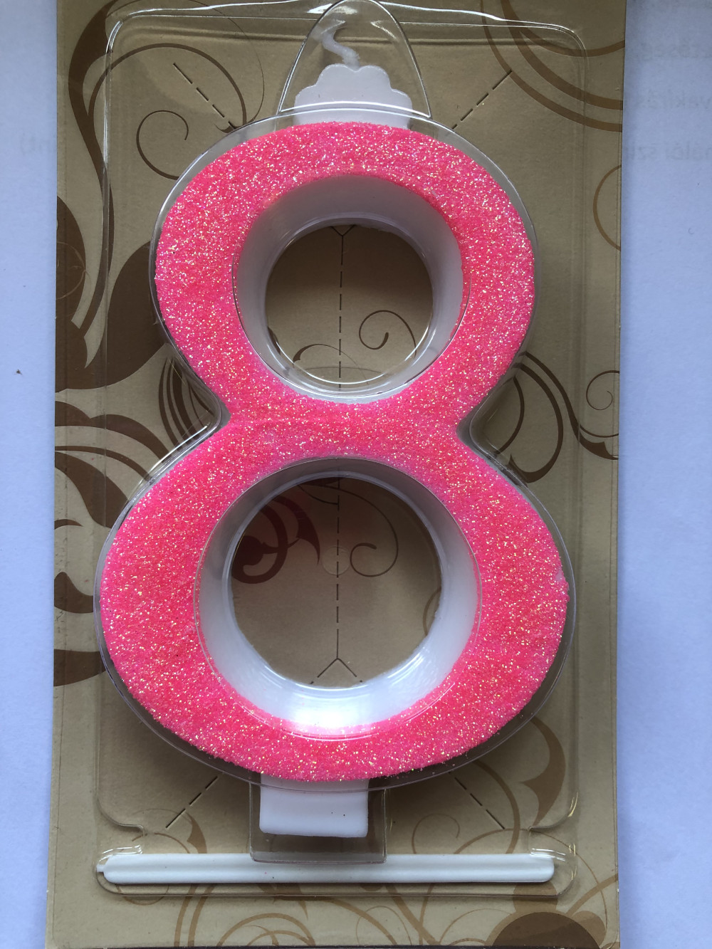 Image of Gyertya óriás - "8" Rózsaszín