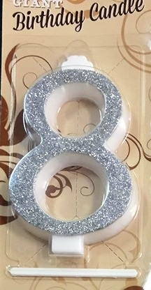 Image of Gyertya óriás - "8" Ezüst