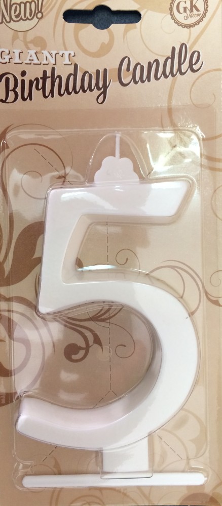 Image of Gyertya óriás - "5" Fehér