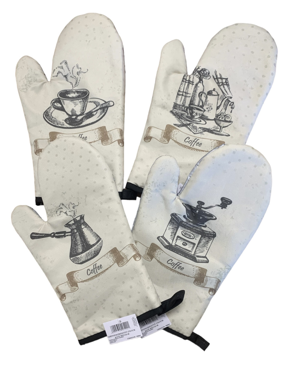 Image of Edényfogó kesztyű - Kávé mintás (1db)