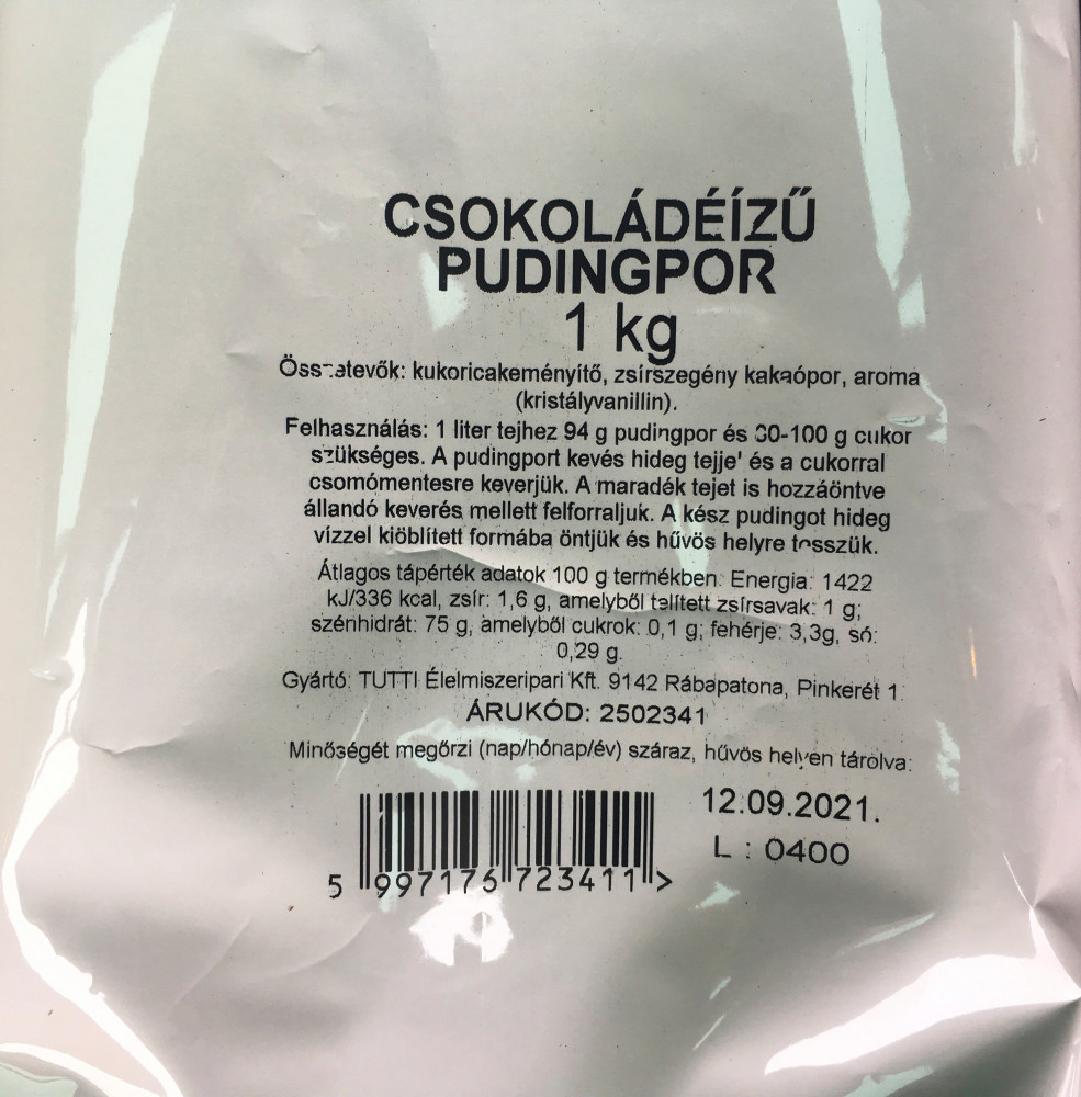 Image of Pudingpor (főzős) 1kg - Csokoládé ízű