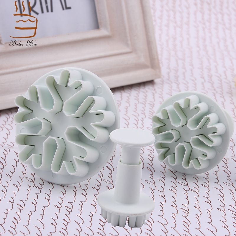 Image of Fondant / Marcipán rugós kiszúró - Hópehely 2. 3db-os készlet