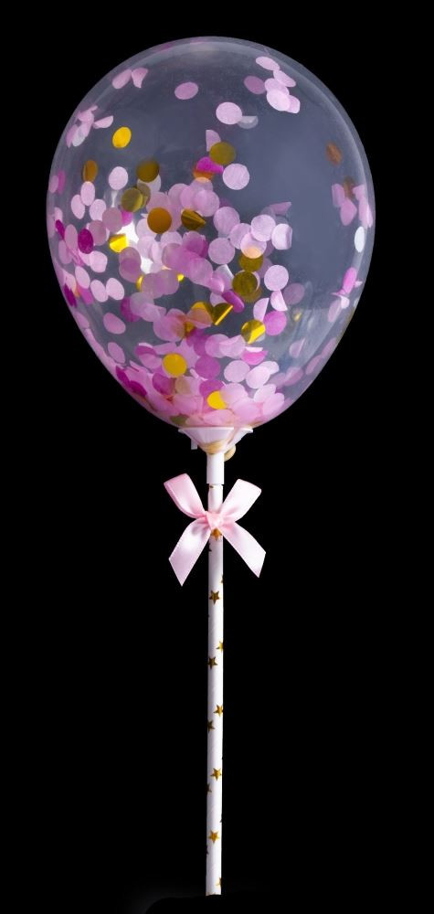 Image of Tortadekoráció lufi beszúró - 2. Rózsaszín