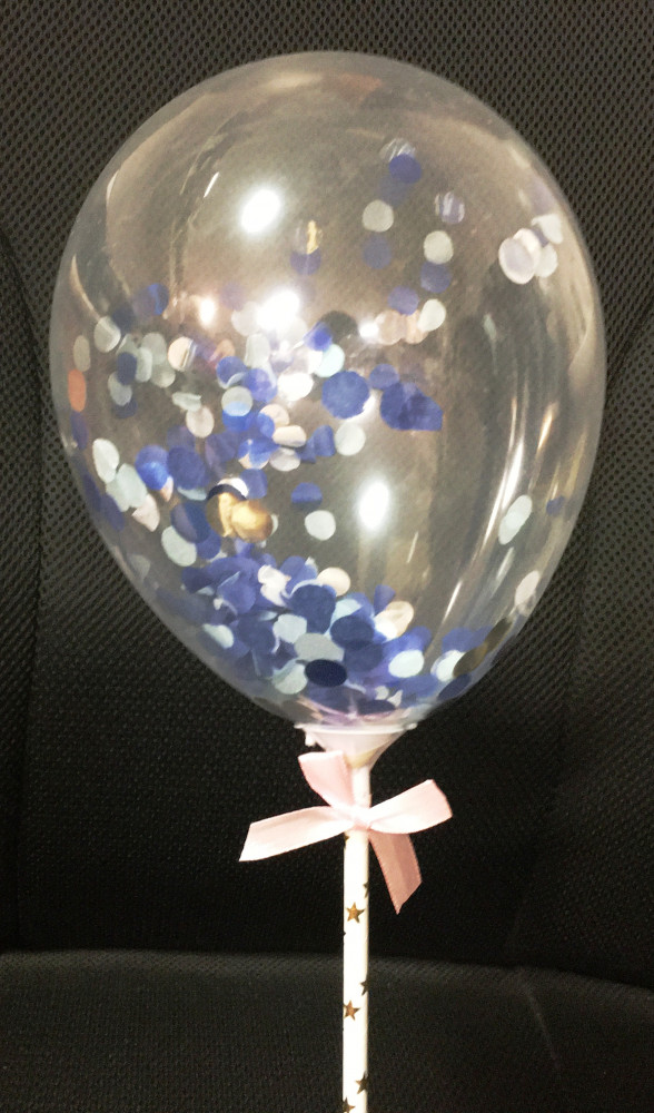 Image of Tortadekoráció lufi beszúró - 4. Kék-ezüst mix