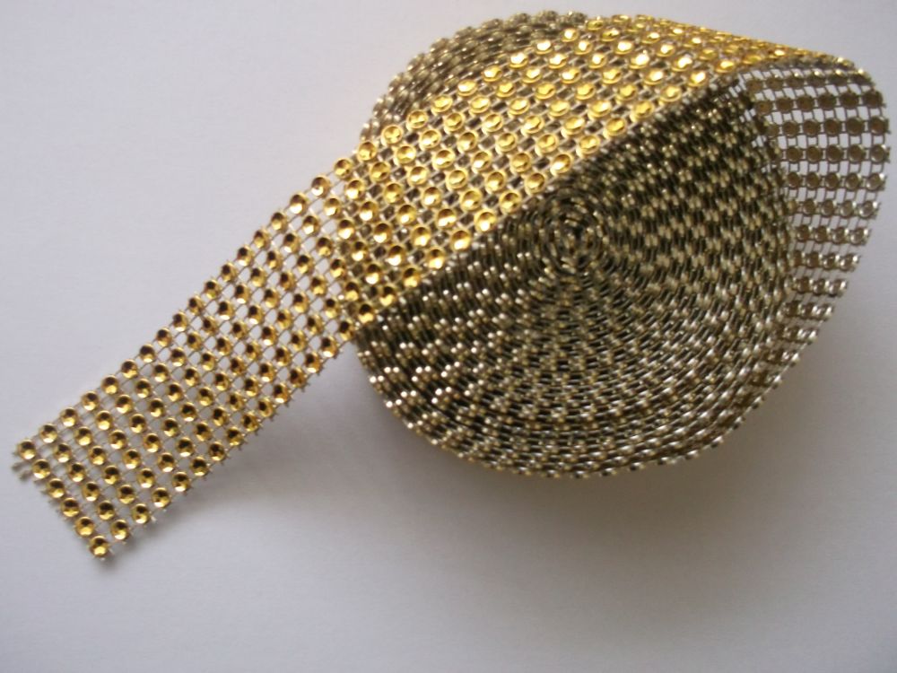 Image of Strasszos dekor szalag 3cm*4,5m -ARANY