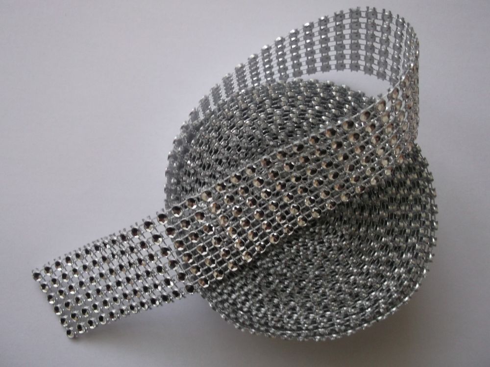 Image of Strasszos dekor szalag 3cm*4,5m -EZÜST