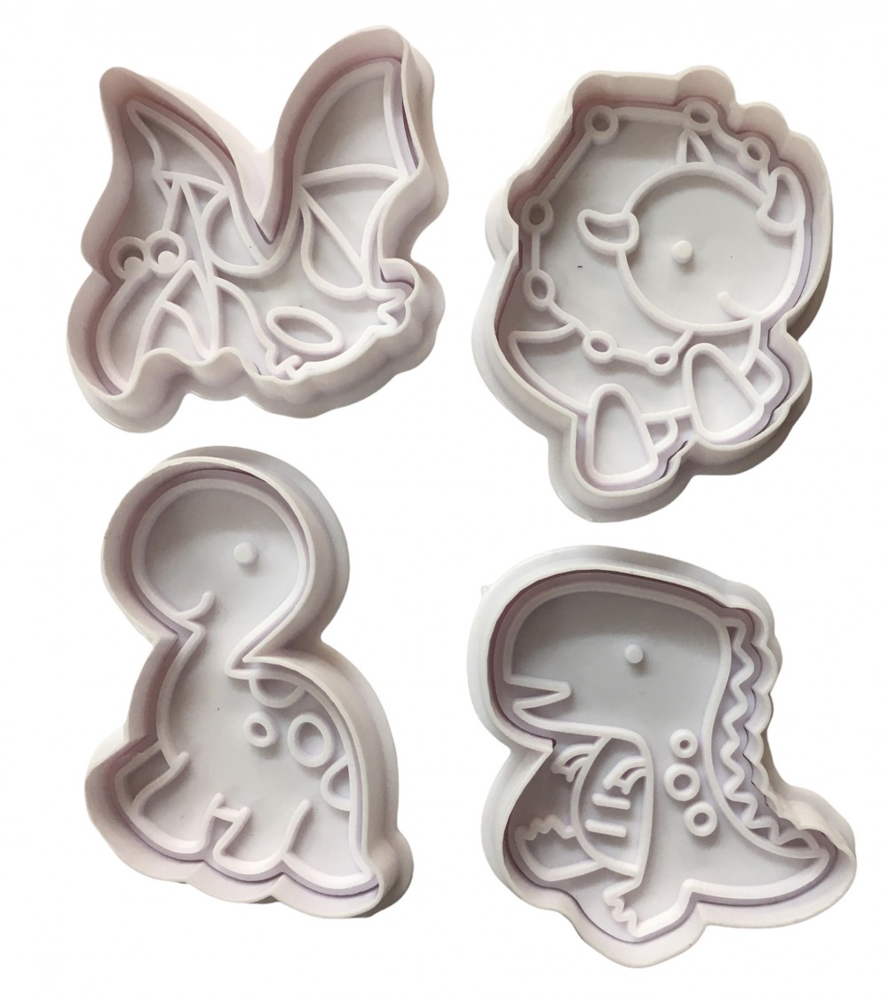 Image of Fondant / Marcipán rugós kiszúró - Dínók 2. 4db-os készlet