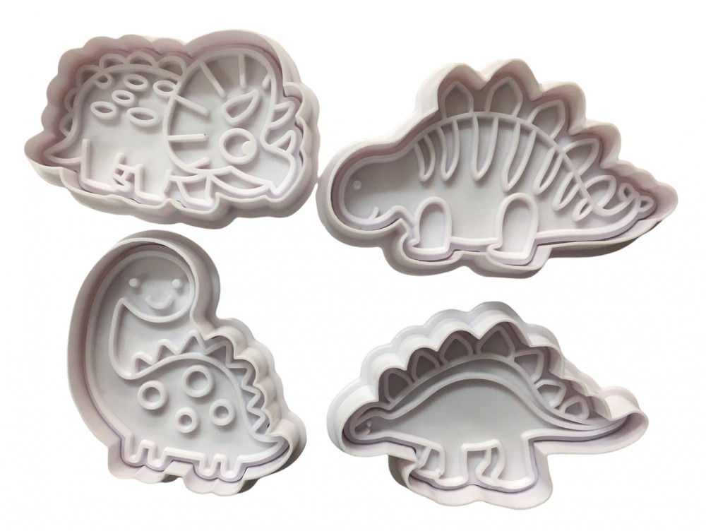 Image of Fondant / Marcipán rugós kiszúró - Dínók 1. 4db-os készlet